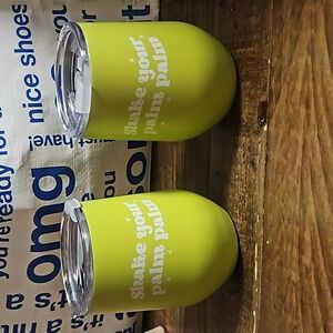 MODERN EXPRESSIONS SHAKE YOUR PALM PALM WINE TUMBLER SET OF 2: NEW WITH TAGS